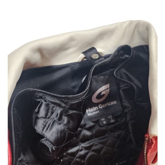 Hein Gericke Leather Motorcycle Jacket Size 14 Racing Quilted Lining Retro Biker - Picture 5 of 16